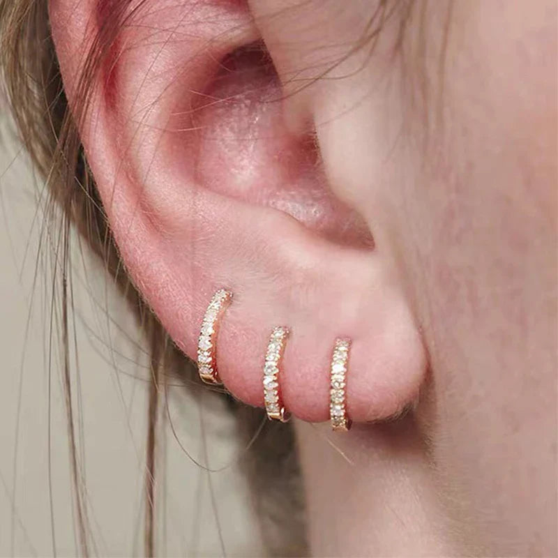 Elegant Crystal Huggie Earrings