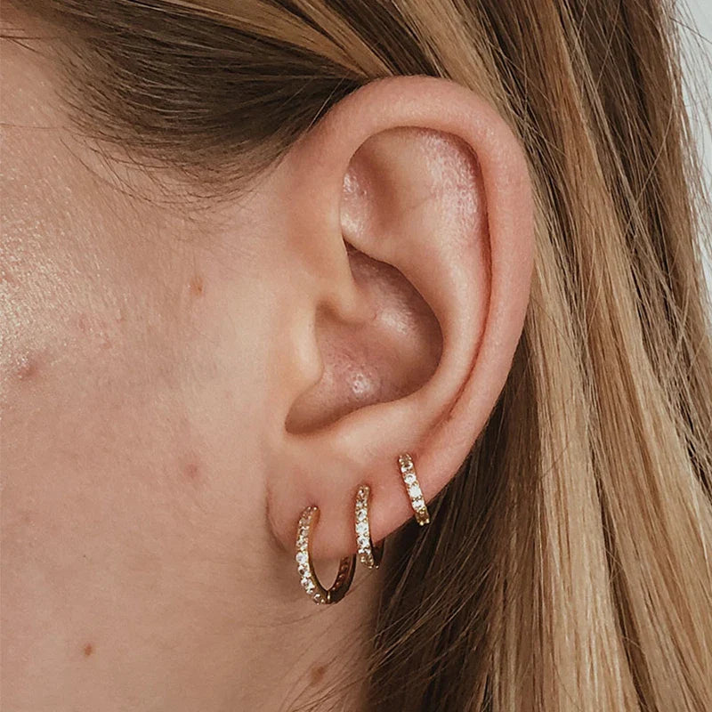 Elegant Crystal Huggie Earrings